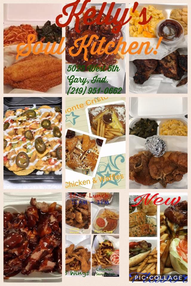 Menu at Kelly's Soul Kitchen restaurant, Gary
