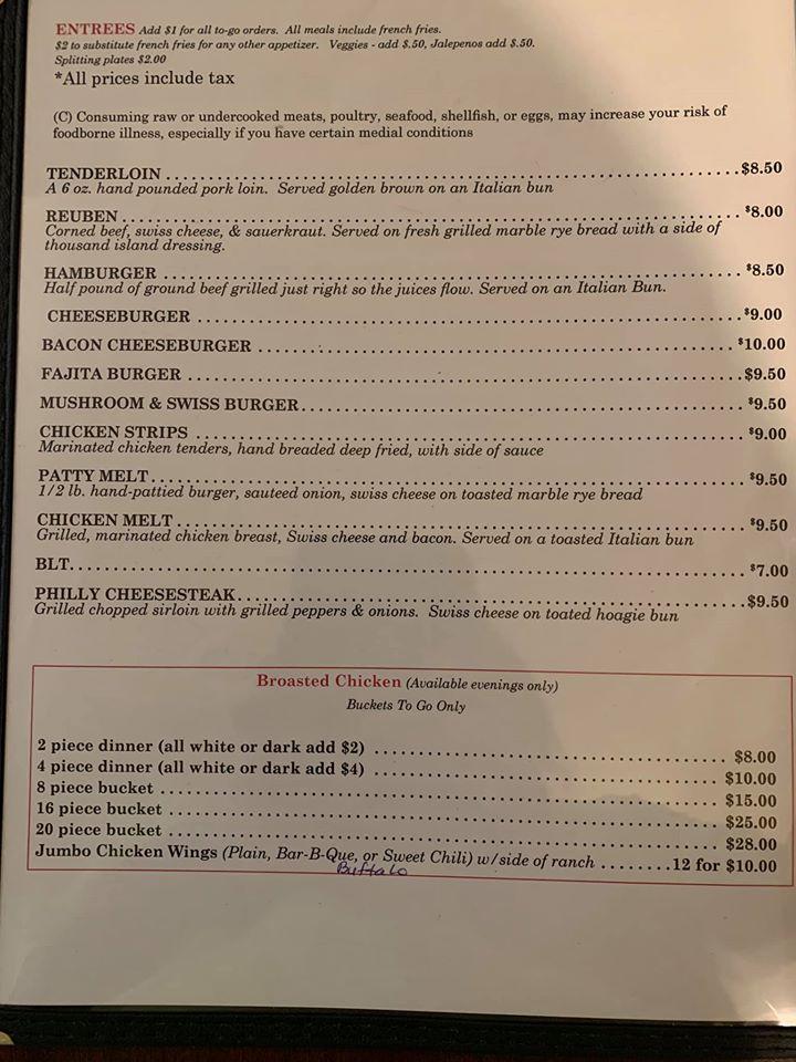 Menu at The Open Road Bar & Grill, Irwin