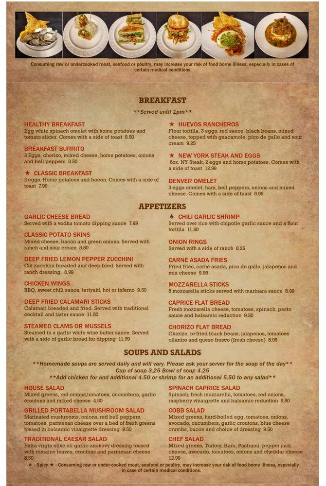 Menu at Wild Roadrunner Restaurant, Bullhead City
