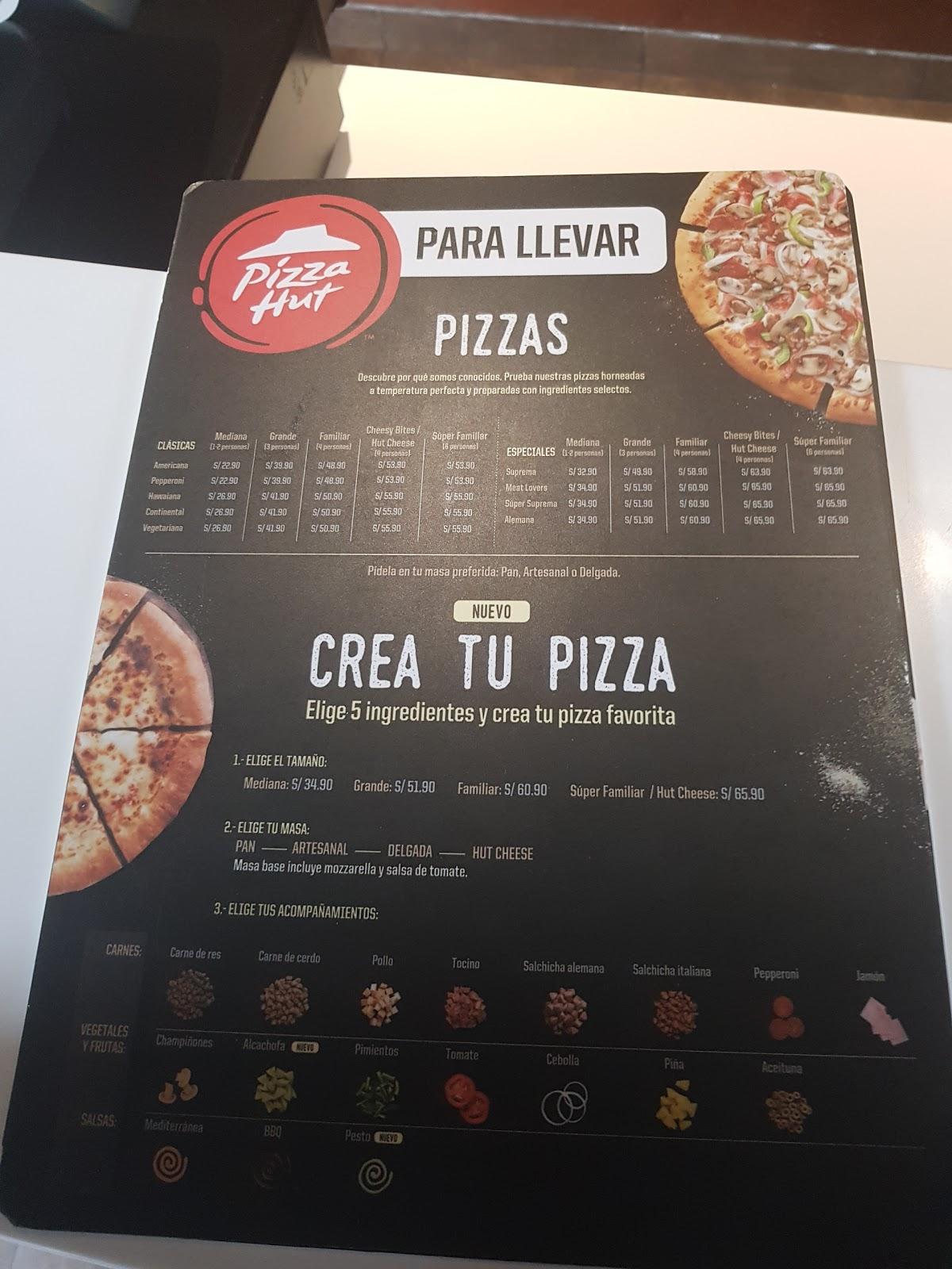 Menu at Pizza Hut restaurant, Independencia, Av. Alfredo Mendiola 3698