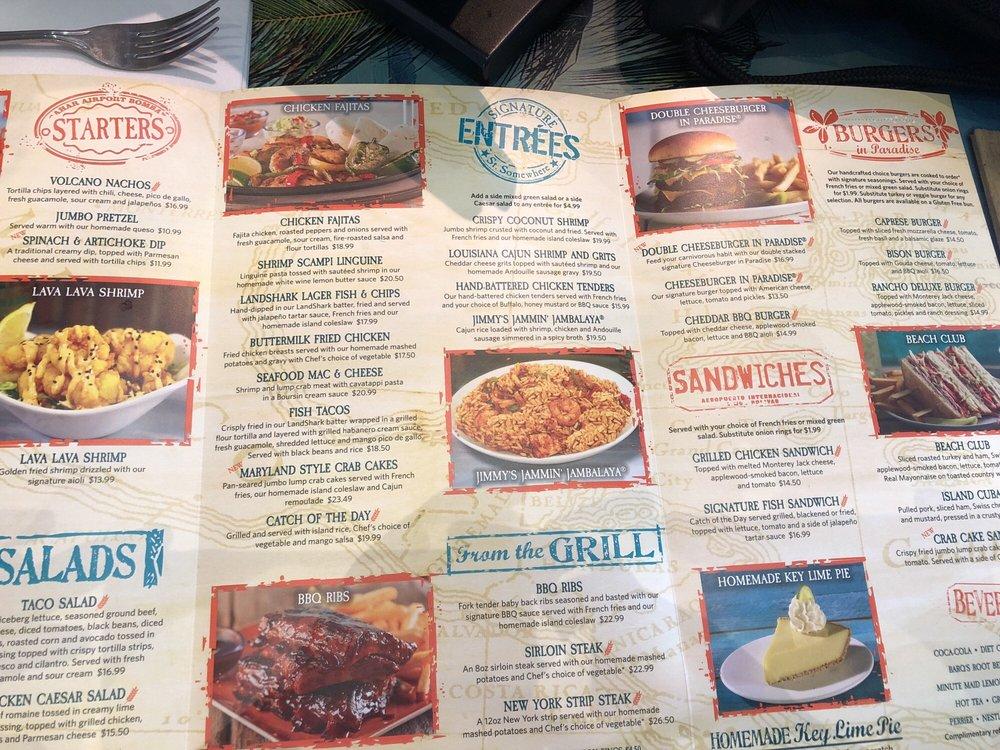 Menu at Margaritaville - Pigeon Forge pub & bar, Pigeon Forge, 130 The ...