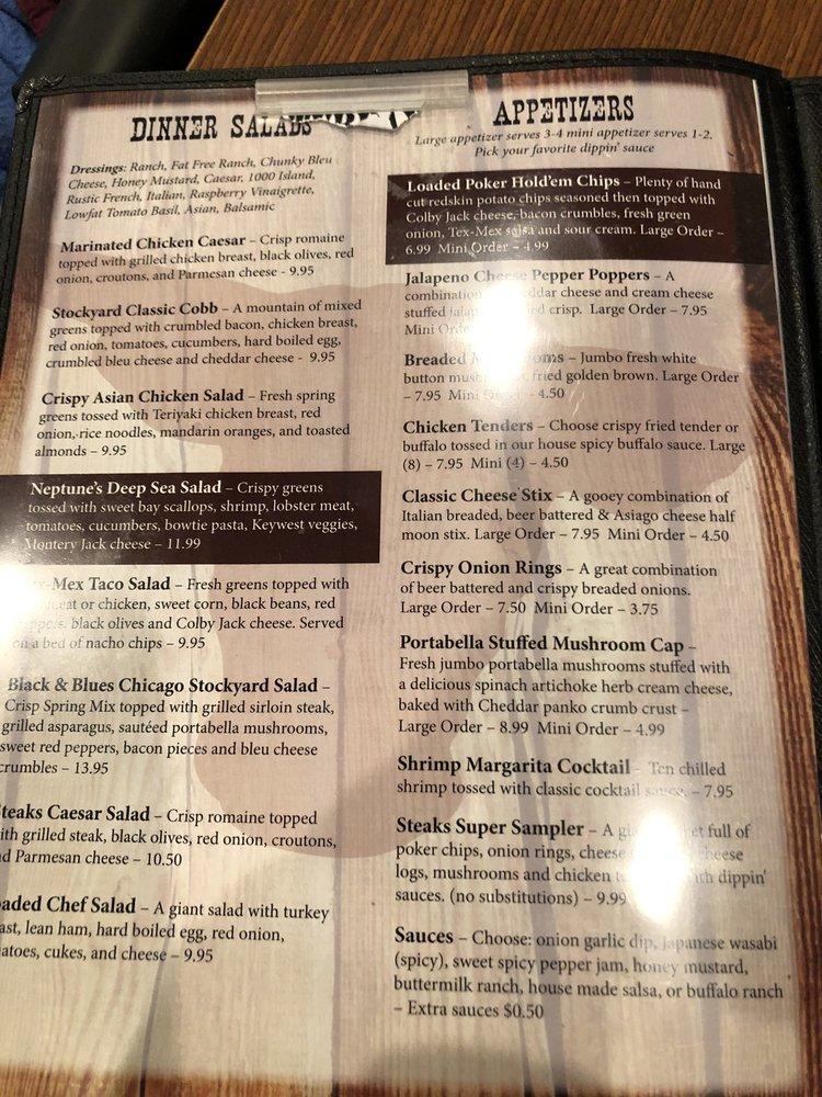 Menu at Steaks Eatery steakhouse, Jackson