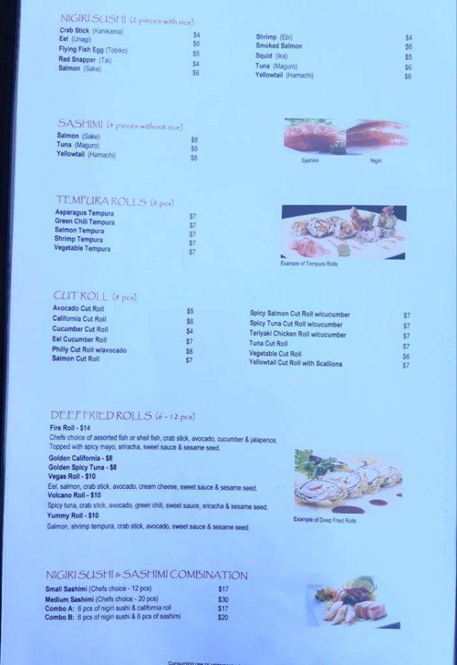 Menu At Sumo Grill And Sushi Restaurant Farmington