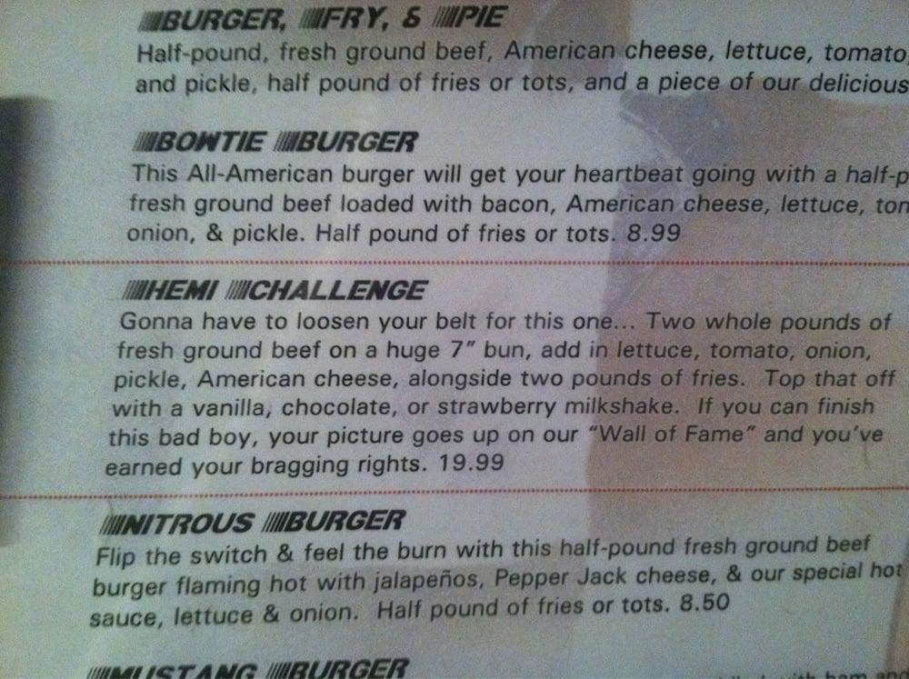 Menu at The Garage Café restaurant, Notus