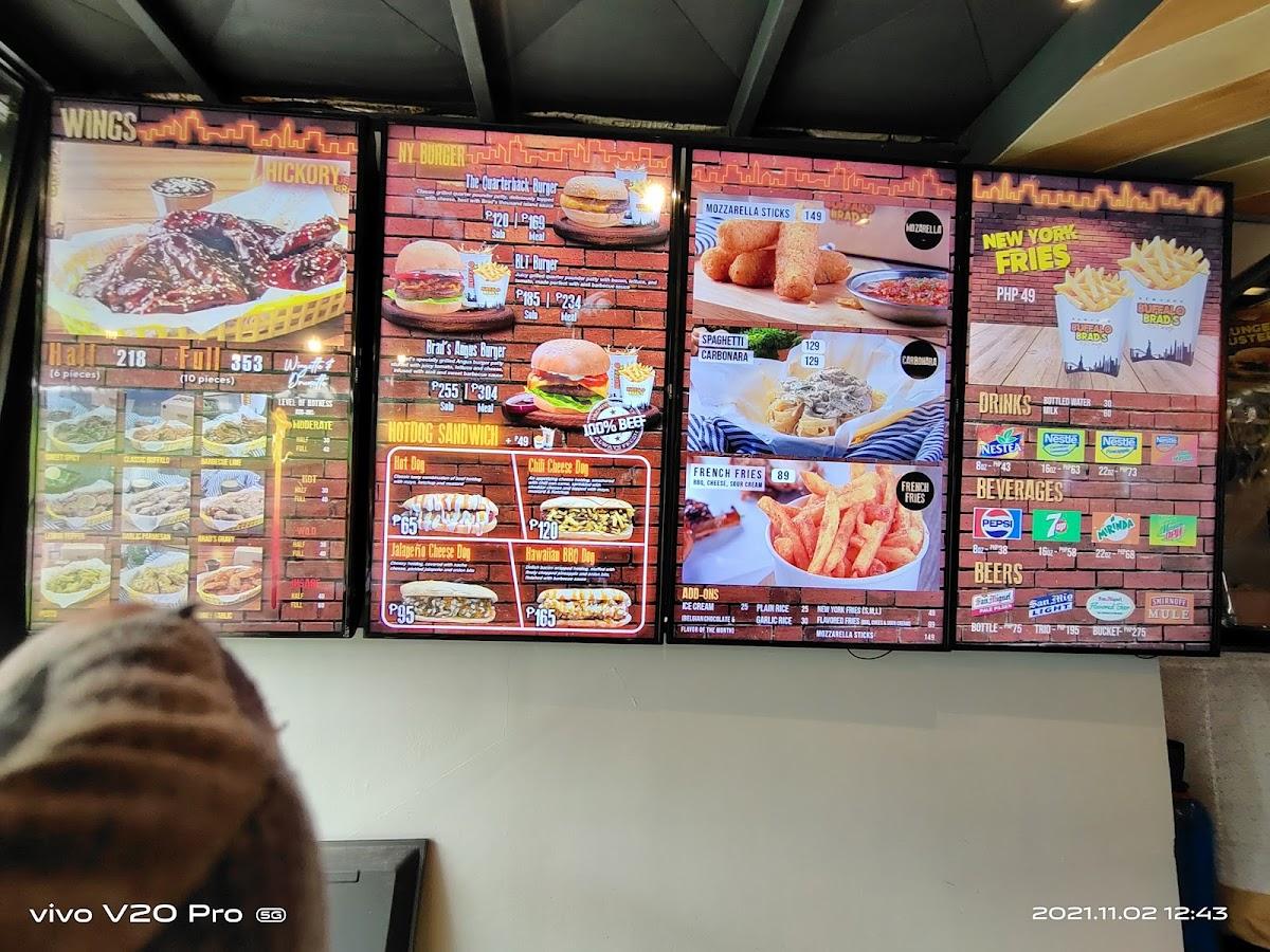 Menu at New York Buffalo Brad's Hot Wings restaurant, Cebu City, Garden ...