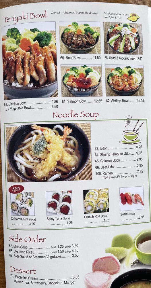 Menu at Blue sushi&Teriyaki restaurant, Wasco