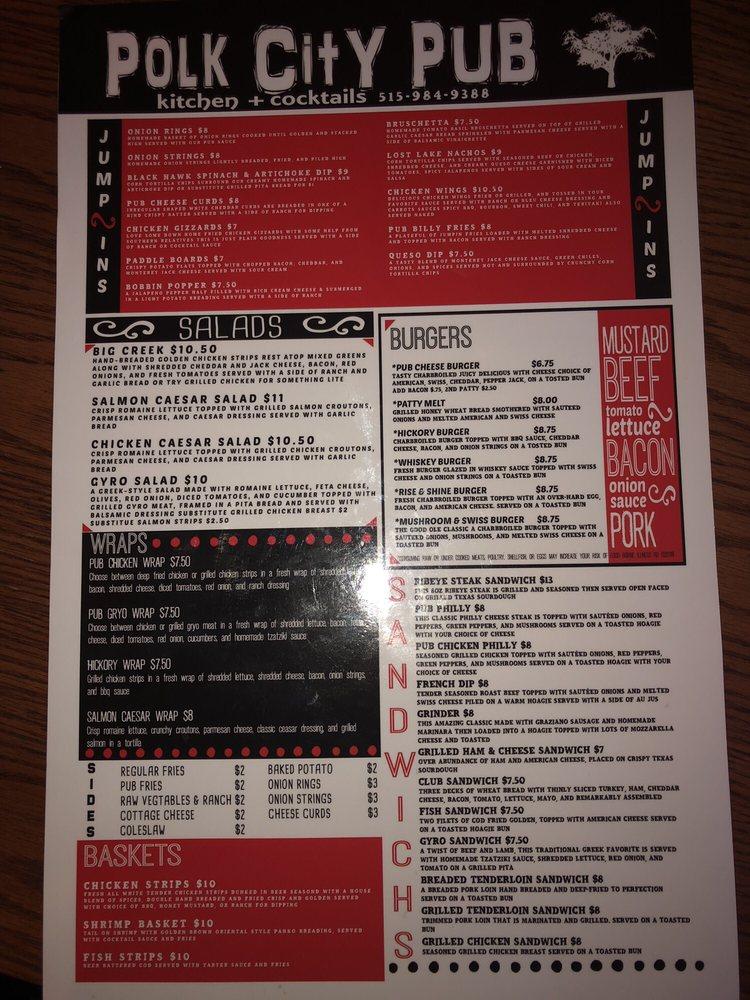 Menu at Polk City Pub, Polk City