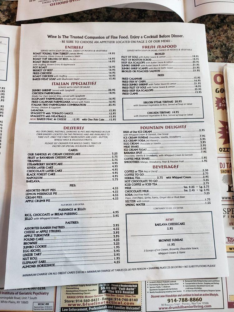 Menu at Mohegan Diner restaurant, Mohegan Lake, E Main St