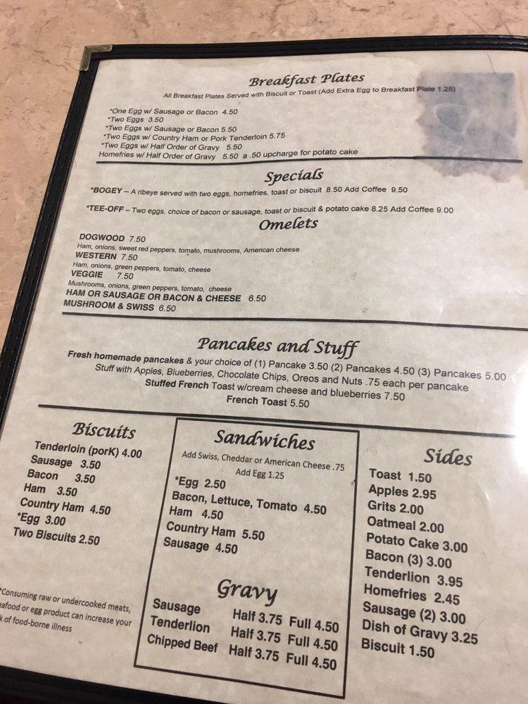 Menu at Dogwood Restaurant, Vinton