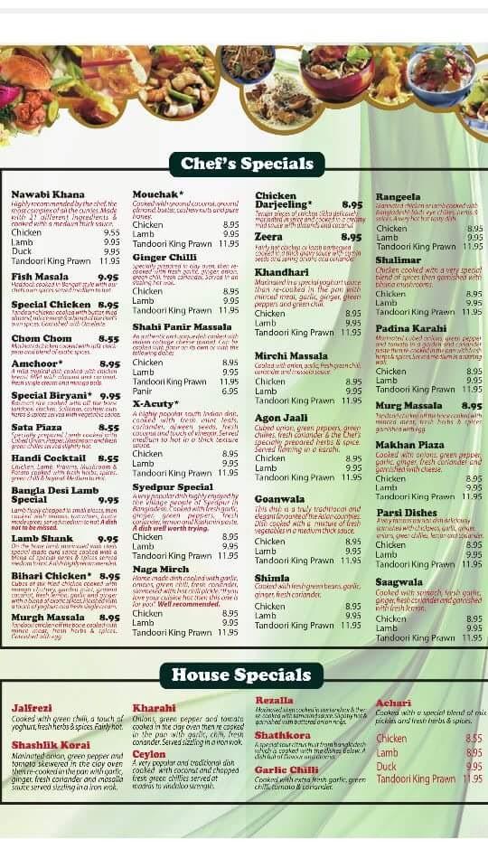 Menu at Bengal Lounge Wetherby restaurant, Wetherby