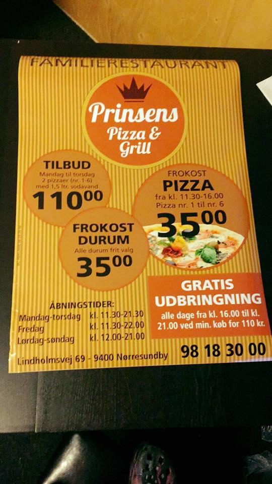 markør . Soveværelse Prinsens Pizza & Grill restaurant, Norresundby - Restaurant menu and reviews