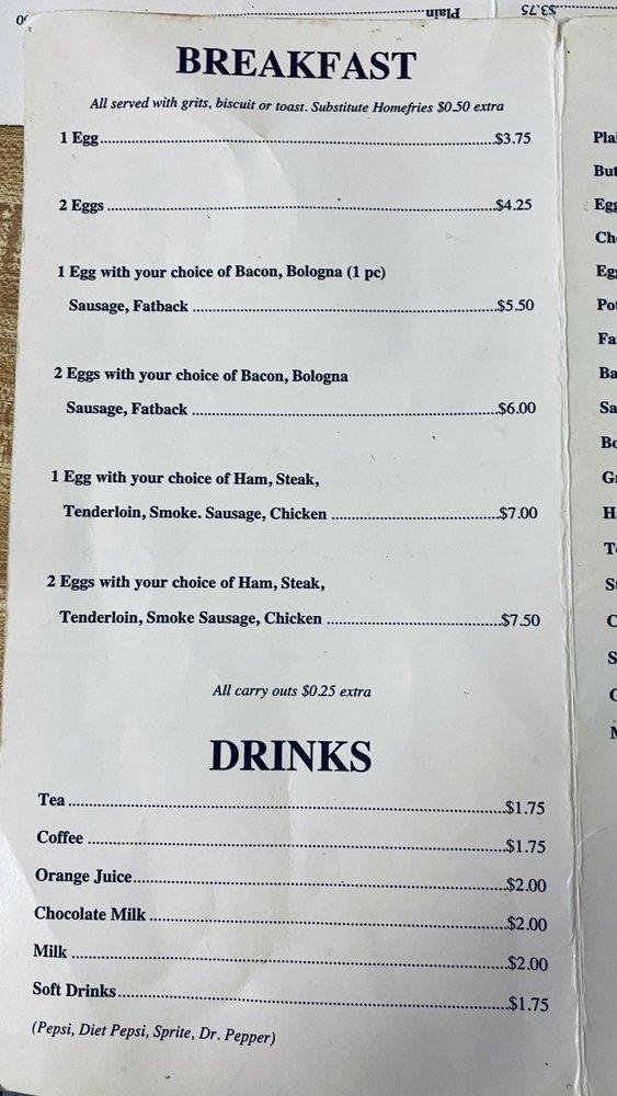 Menu at Little Biscuit Barn, Honea Path