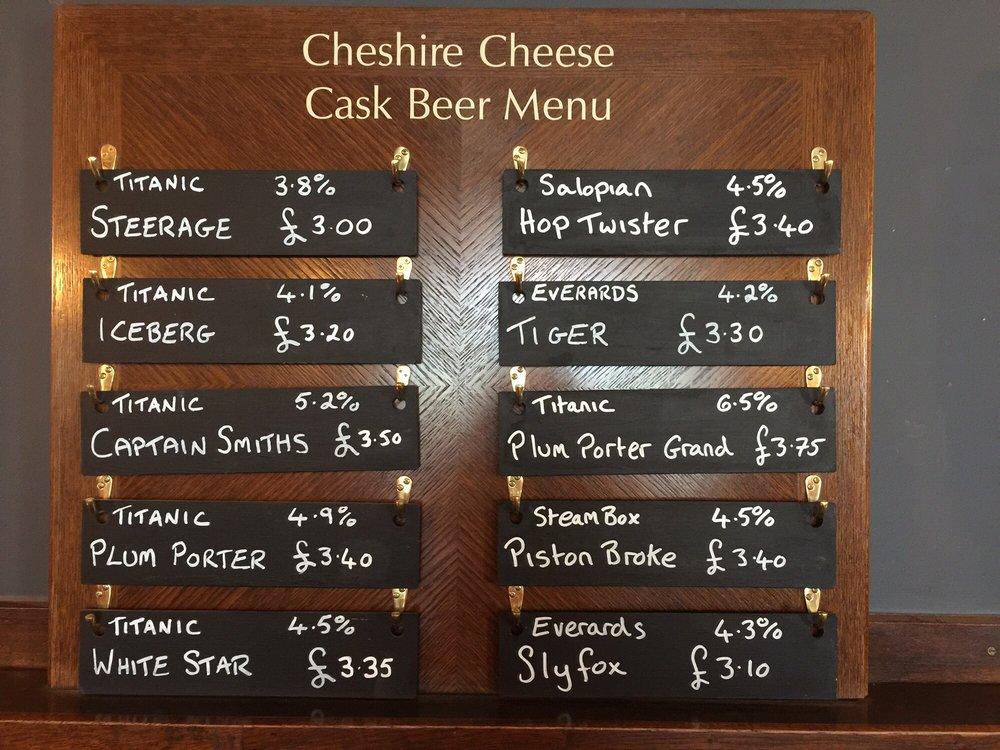 Menu at The Cheshire Cheese pub & bar, Buxton