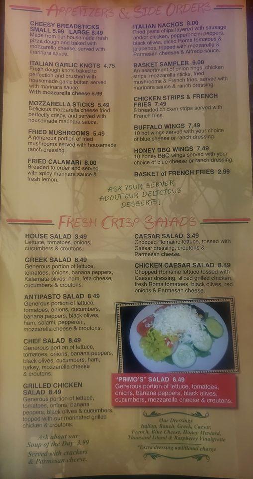 Menu at The Black Olive Elizabethton pizzeria, Elizabethton