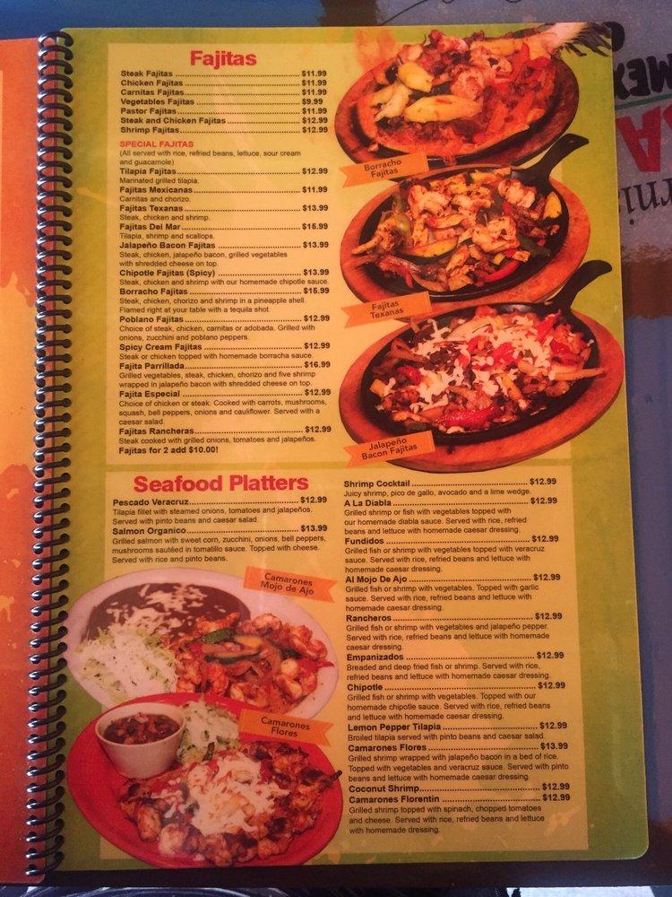 Menu at Guacamole Mexican Grill restaurant, Greer