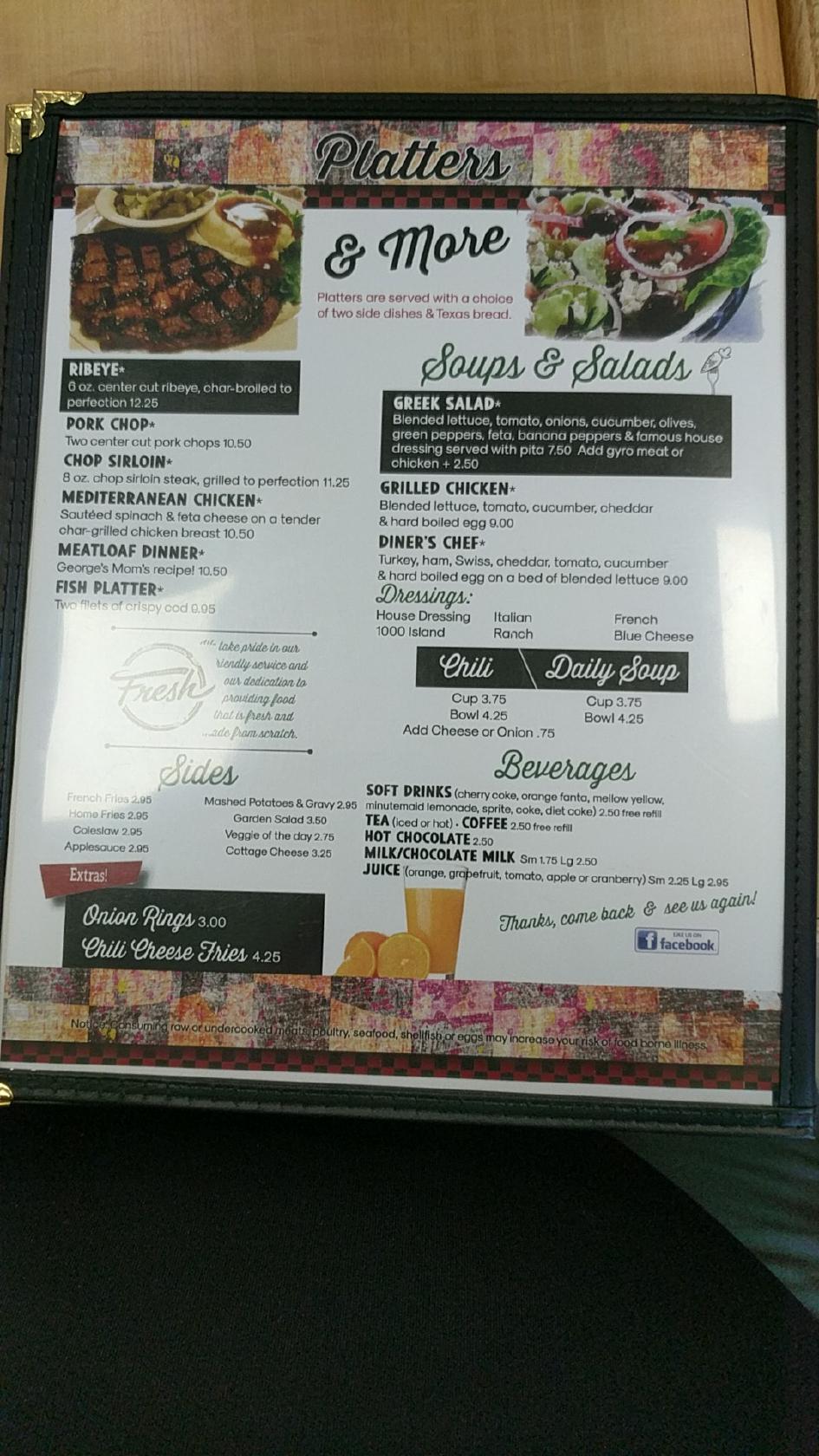 Menu at Linworth Diner restaurant, Worthington