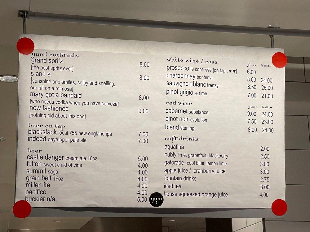 Menu at yum! Kitchen and Bakery, Saint Paul