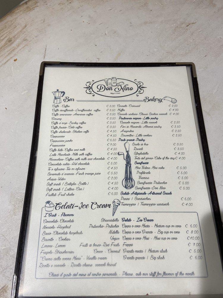 Menu di Don Nino 
