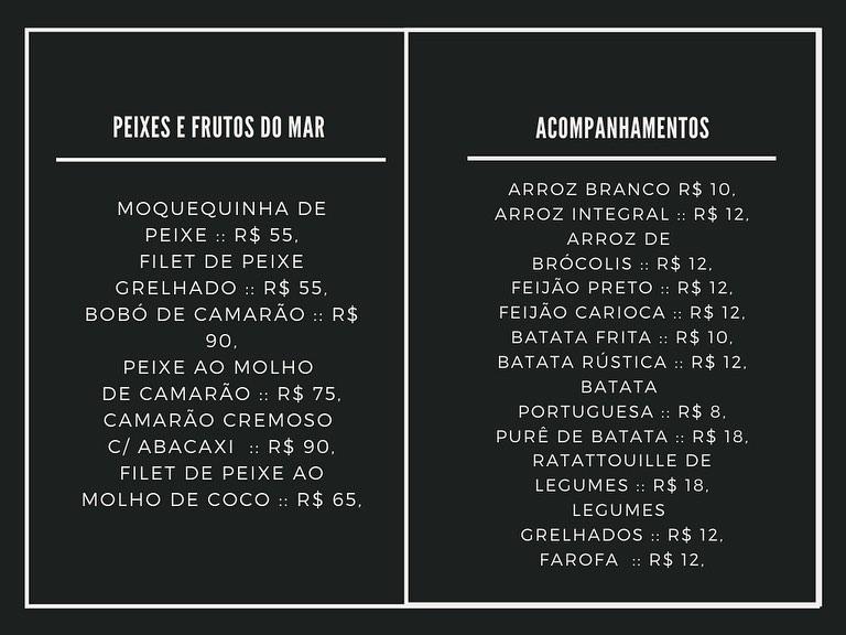 Restaurante Salt cardápio