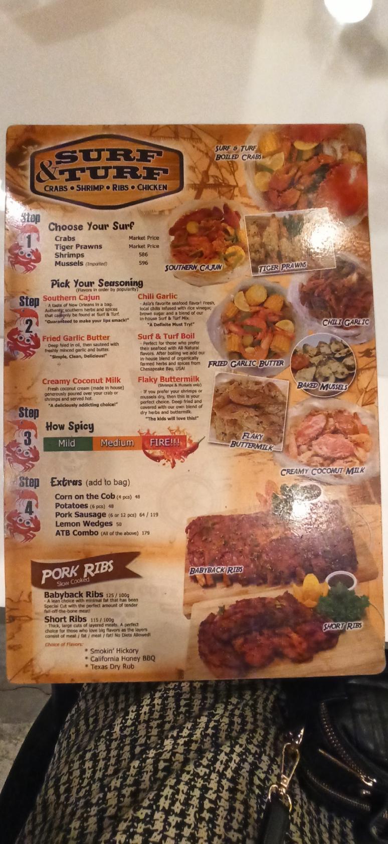Carta del restaurante Surf & Turf (Bajada Branch), Dávao, Robinsons
