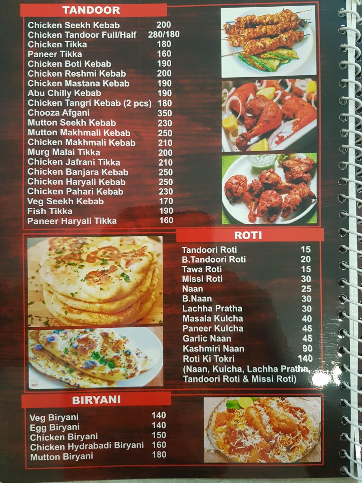 Menu At The Bawarchi Sakchi Branch Jamshedpur Delhi Darbar Road   Rc54 The Bawarchi Sakchi Branch Menu 