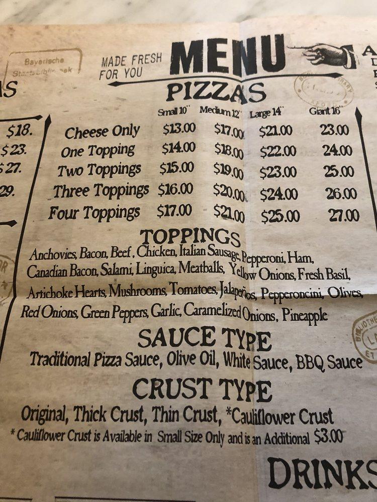 Menu at Gold Dust Pizza Oakdale pizzeria, Oakdale