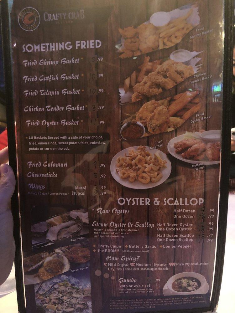 Menu at Crafty Crab restaurant, Towson