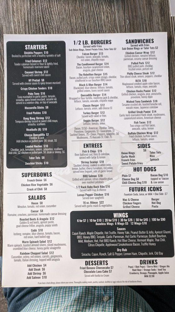 Menu at Icons Sports Bar & Grill, New Fairfield