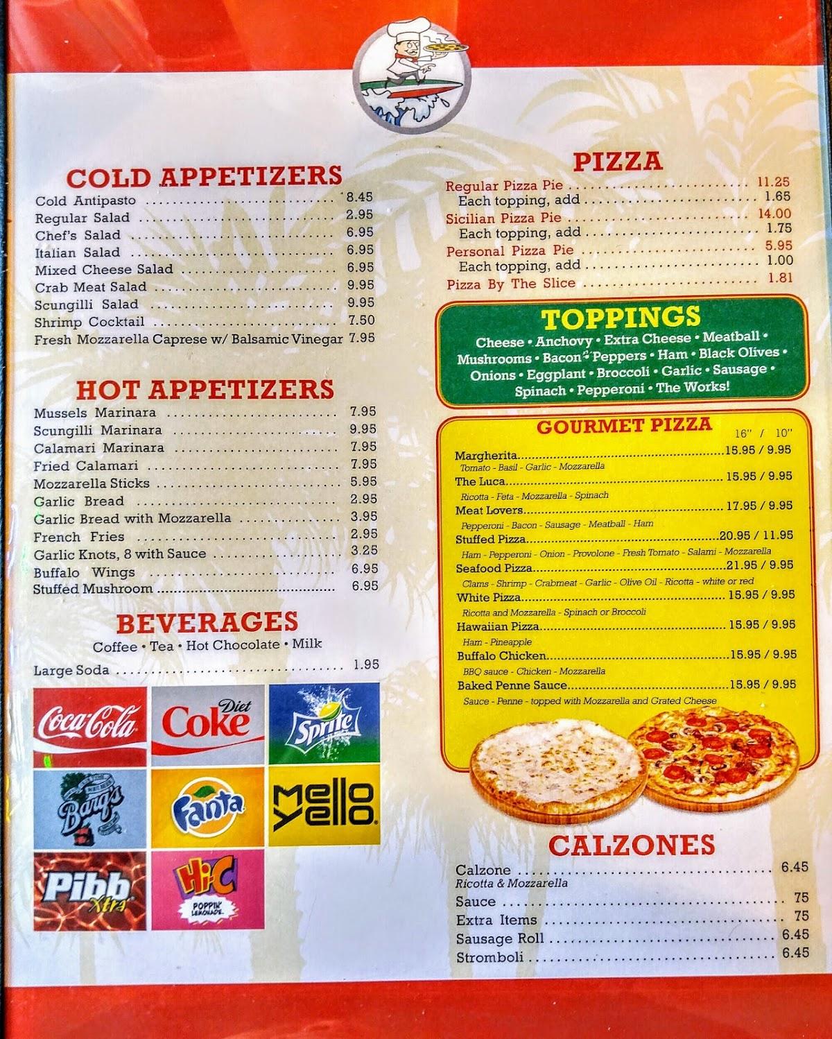 Menu at Surfside Beach Pizza pizzeria, Surfside Beach, 821 Surfside Dr