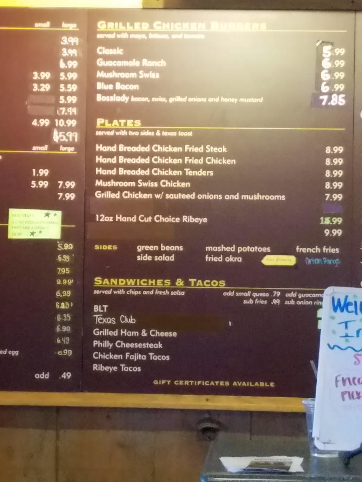 Menu at Iron Horse Bar & Grill, New Braunfels