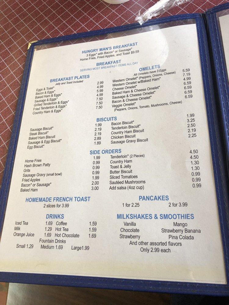 Menu at Carl's Place restaurant, Penhook