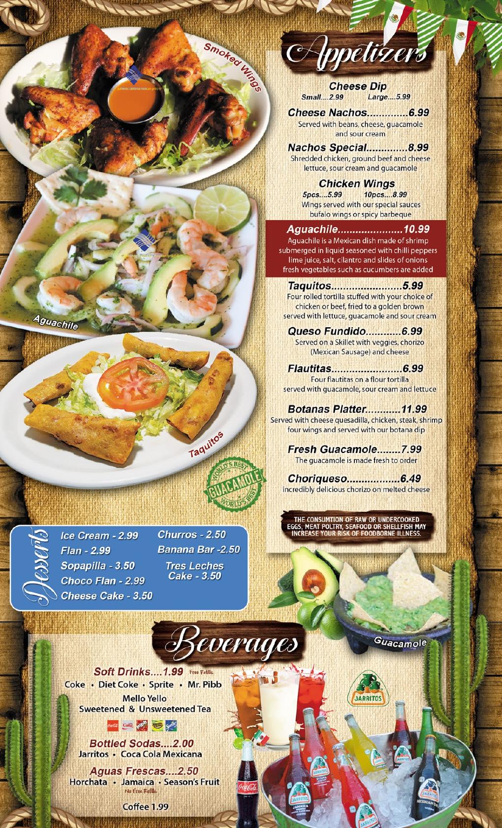 Menu at Authentic California Mexican Grill restaurant, Kingsport, N ...