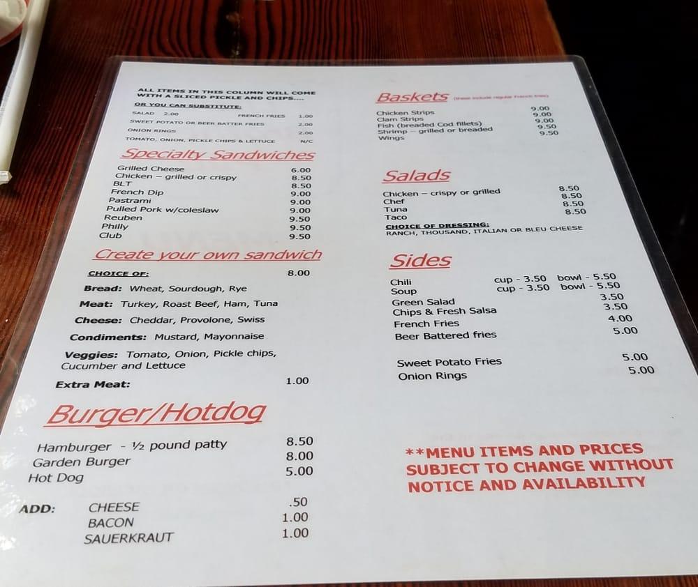 Menu at Little Brothers Pub, Roseburg