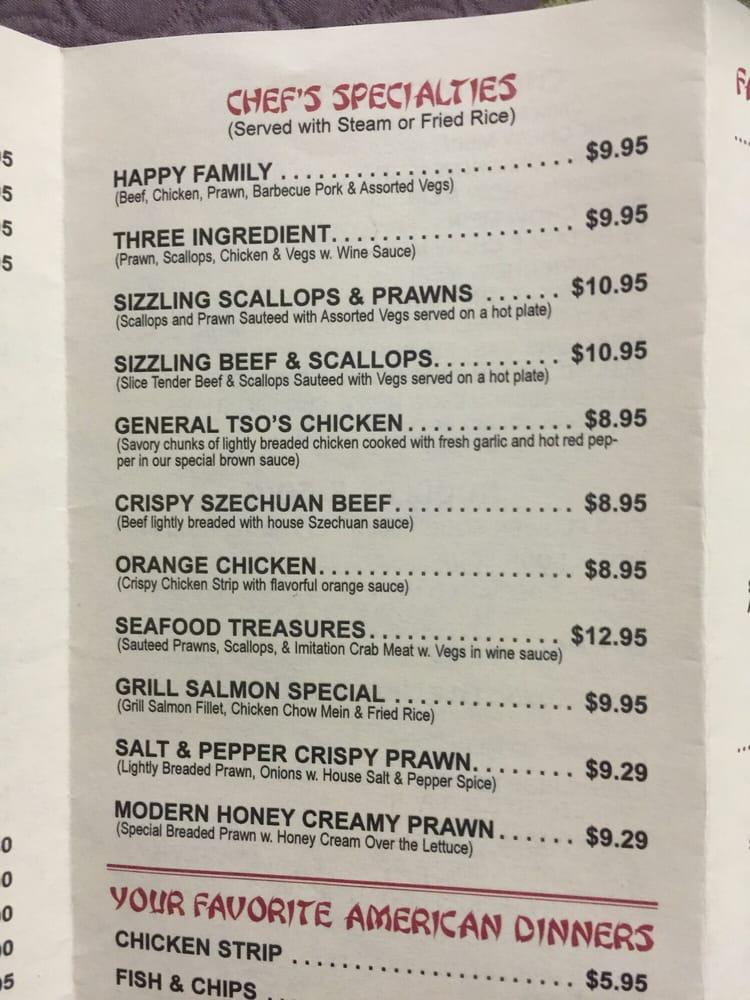 Menu at Modern Restaurant, Walla Walla