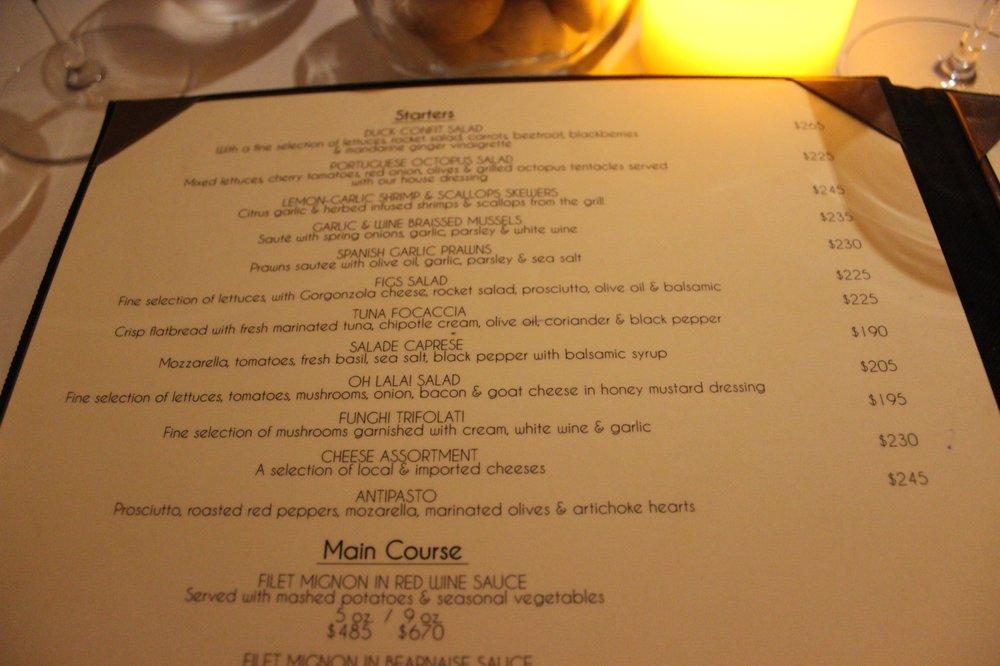 Menu at Oh lala! International Cuisine by restaurant, Playa del