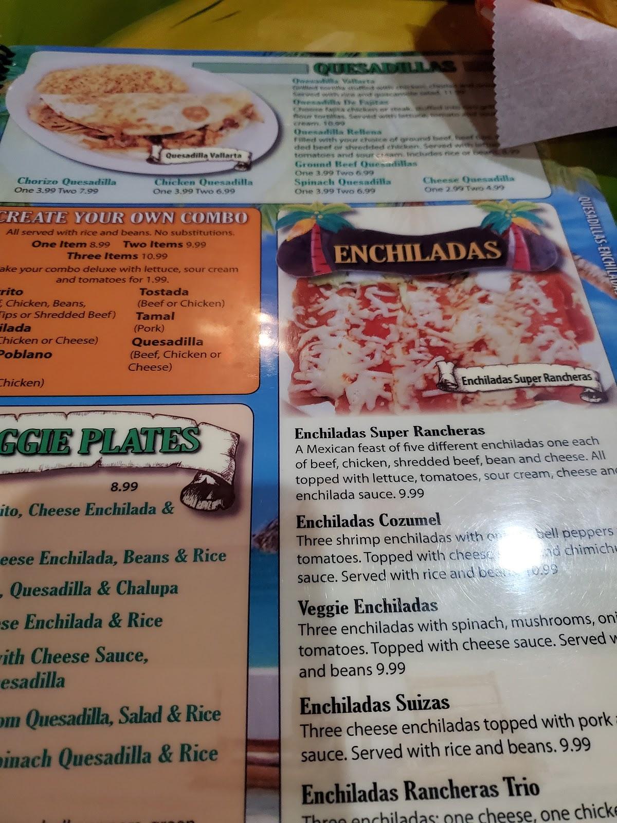 Menu at El Cozumel Mexican Grill restaurant, Burton