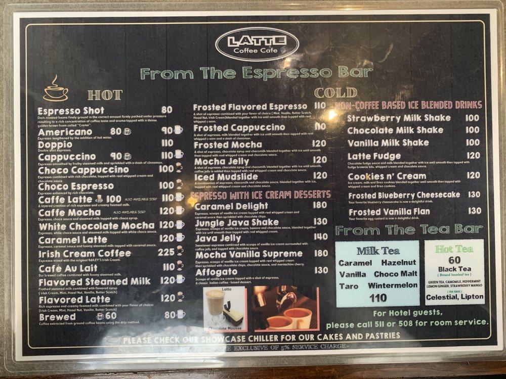 Menu at Latte Coffee Cafe, Kalibo, M9WF+J5P