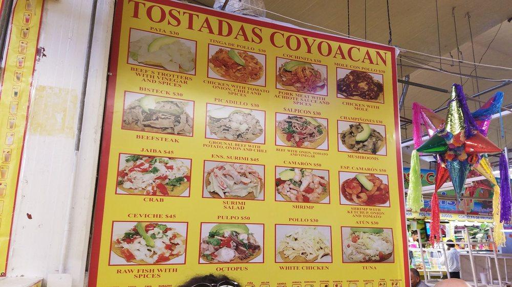Carta del restaurante Tostadas Coyoacán "Las Originales", Ciudad del