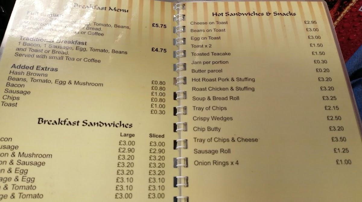 Menu at Cafe Alfresco, Doncaster