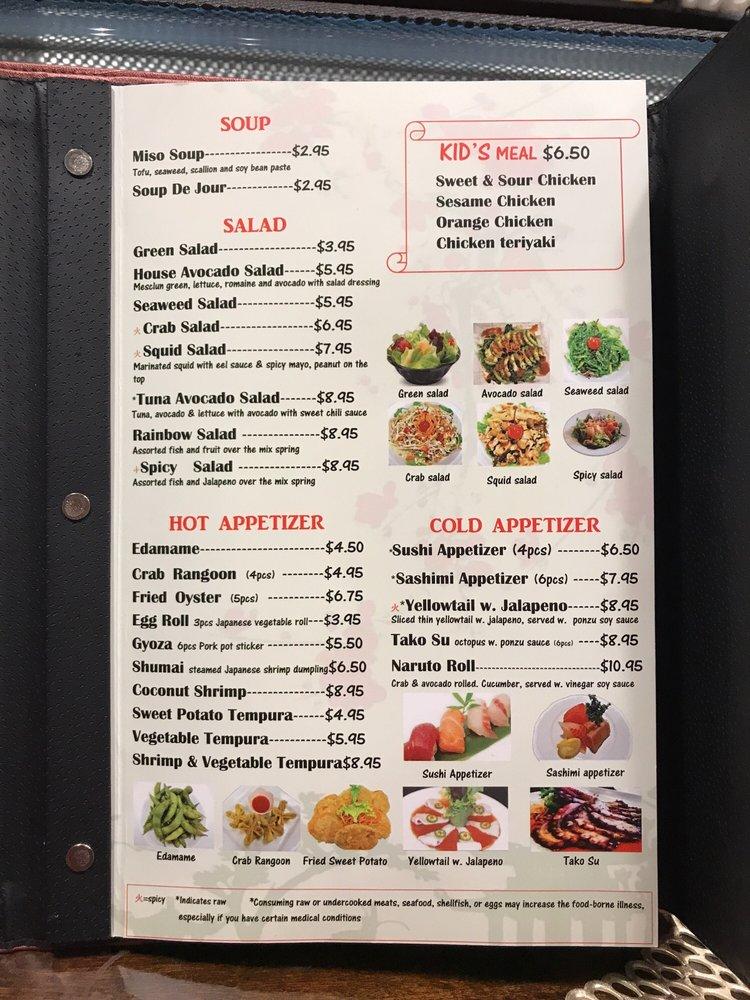 Carta del restaurante Fujisan, Spearfish