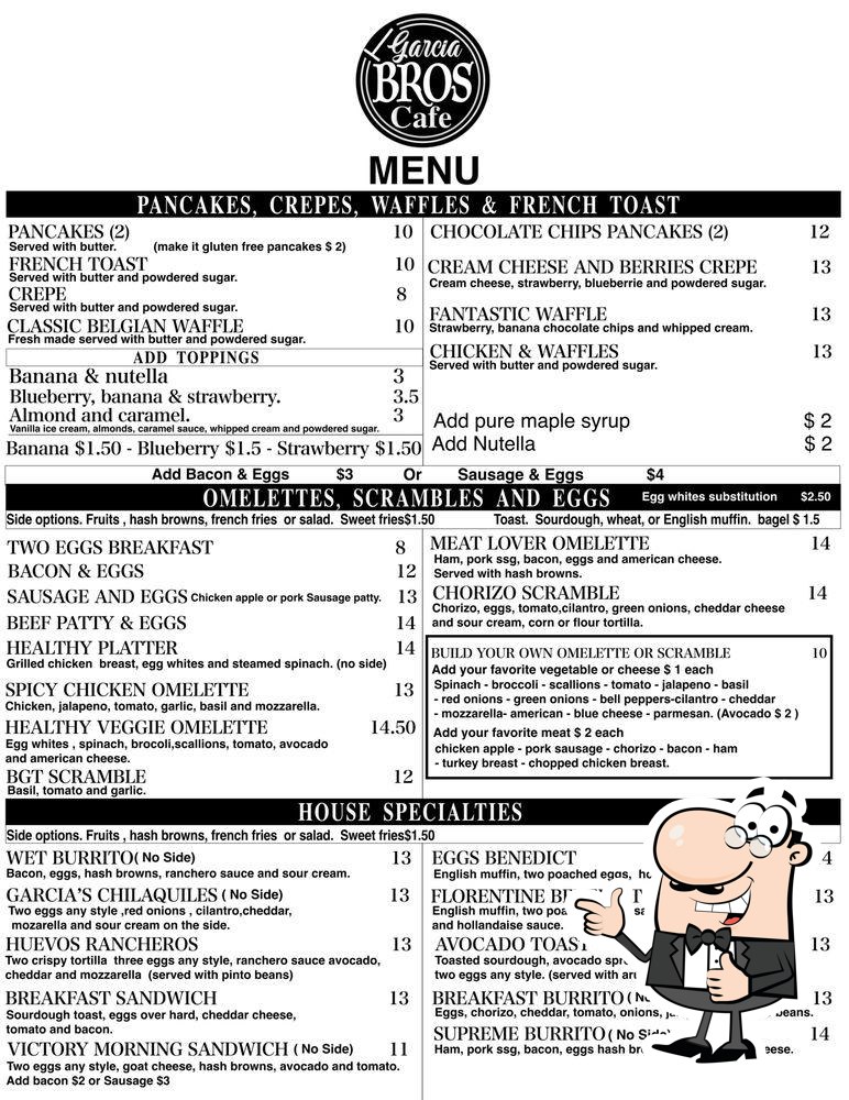 Garcia bros cafe 2025 menu