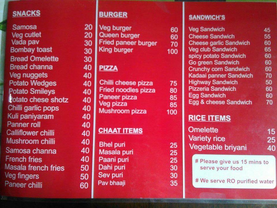 Menu at Kovai Kapi House, Coimbatore, 380, 7th street crosscut road