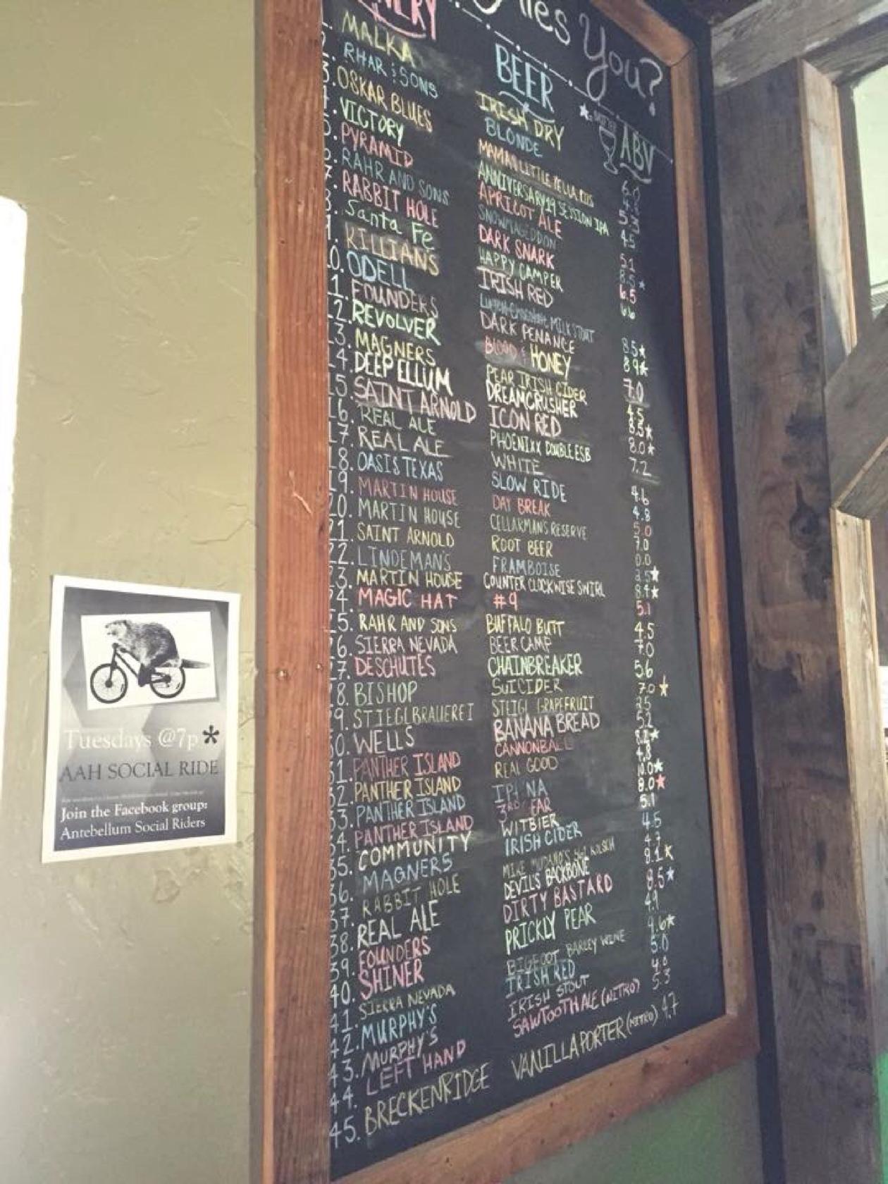 Menu  Antebellum Ale House