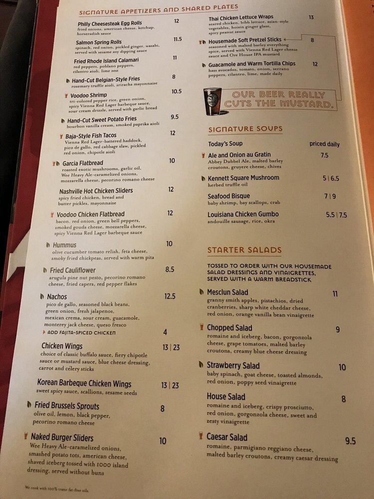 Menu At Iron Hill Brewery And Restaurant Rehoboth Beach