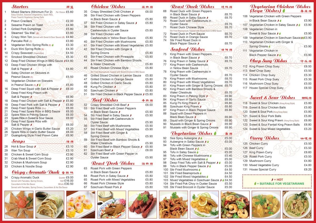 Menu at King's Garden Chinese Takeaway restaurant, Burgess Hill