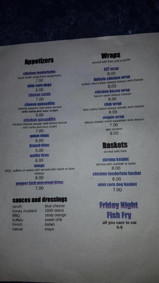 Menu at Lazy River pub & bar, River Falls