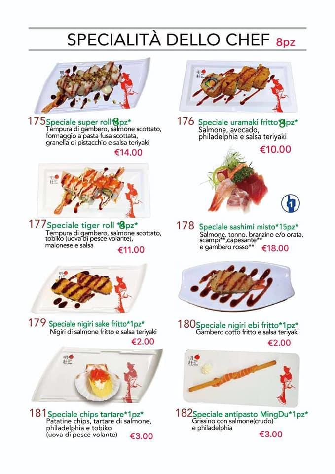 Menu at Ming du Sushi restaurant, Avellino