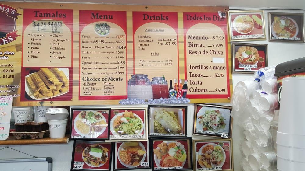 Menu at GRANDMAS TAMALES RESTAURANT, Bakersfield, 201 E California Ave