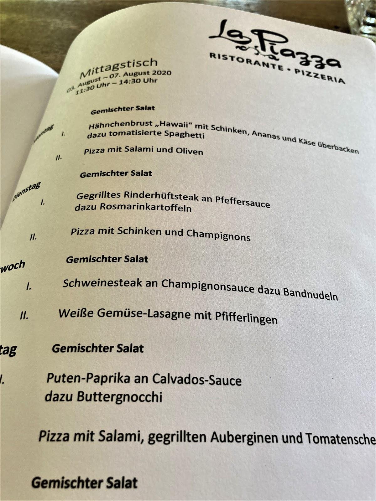 Menu at La Piazza Konstanz pizzeria, Konstanz, Marktstätte 2