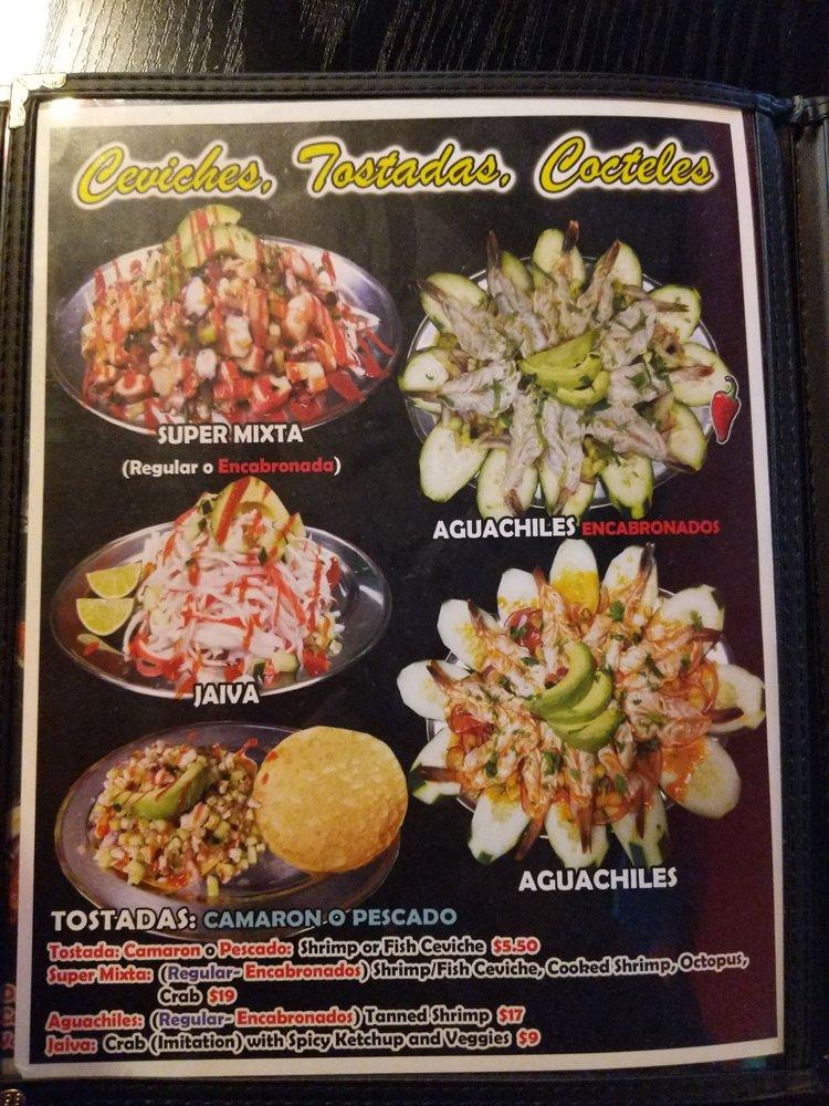 Menu at Gringo’s Mariscos & Wings restaurant, San Bernardino